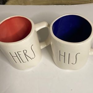 Rae Dunn logo his and hers mugs